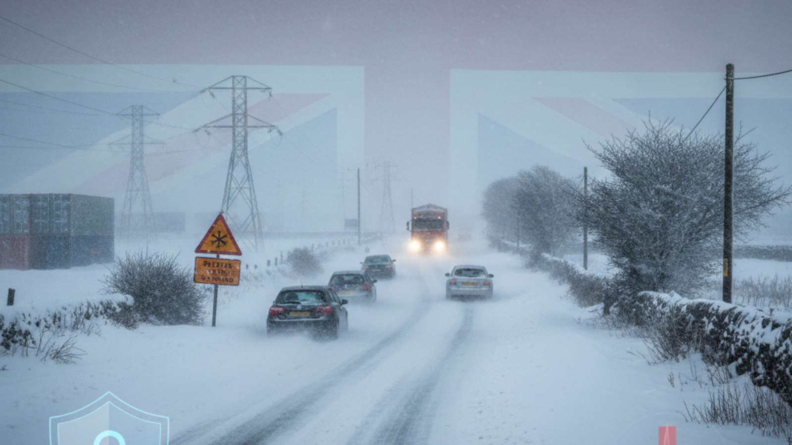 Snow bound UK roads