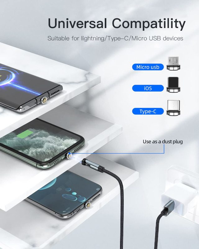Kuulaa Magnetic Charging Cable Review: 3-in-1 Cable for Every Device in the House | UK Prepper Hub Two magnetic charging cable that snaps onto USB-C, Micro-USB, and Lightning — leave a tip in every device, grab the cable, charge anything.