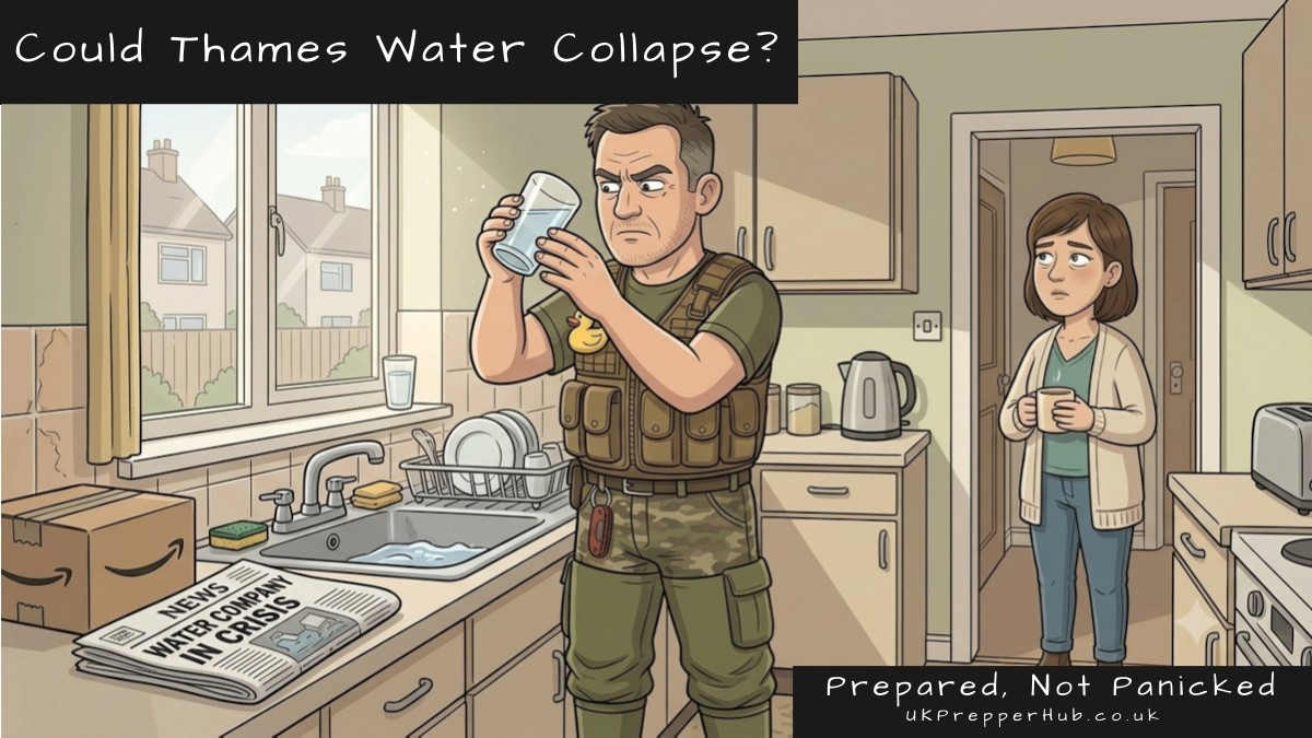 Keith The Prepper inspects tap water with suspicion after Thames Water collapse headlines — what it means for your household
